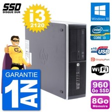 PC HP Compaq Pro 6300 SFF Intel i3-2120 RAM 8Go SSD 960Go Windows 10 Wifi