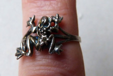 Bague ancienne en ARGENT massif grenouille crapaud frog