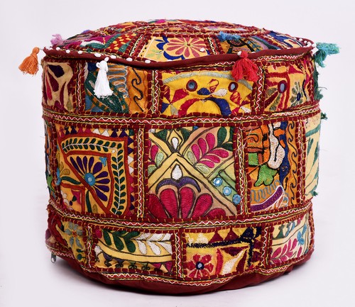 Pouf ottomane rond indien - rond,