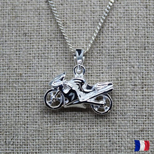 Pendentif moto argent 925