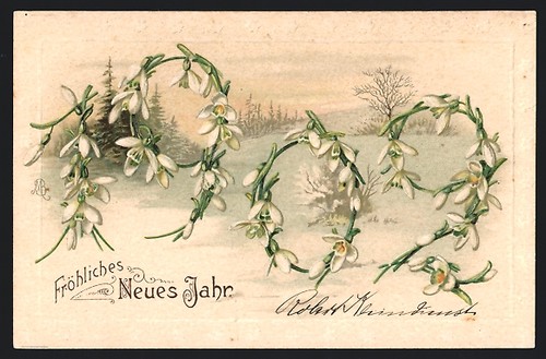 Carte postale gaufrée année