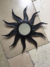 Mirroir Soleil Fer forgé noir 40 cm