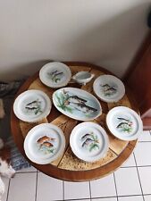 Service à Poisson Porcelaine de Limoges 14 Pièces Ancien.
