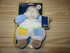 Peluche Doudou " AJENA "  SINGE bruit de Hochet  tout doux TBE 20 cm 
