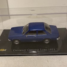 Voiture Miniature Américaine Chevrolet Chevette Luxo 1973 Bleu 1/43 Metal 