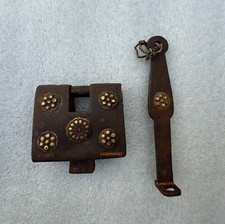 Verrou Antique, Ancien Verrou En Laiton Fait Main Avec Une Grande Clé À Bande