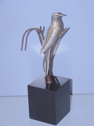 Statue oiseau argenté - statue,