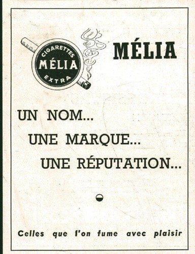 Publicité ancienne cigarettes