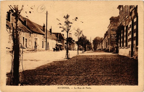 Cpa myennes rue paris - cpa, de