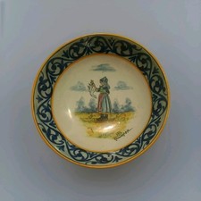 Ancienne Coupe HB Quimper L'éleveuse De Volaille Signature Morse 1ere Moitié XXe