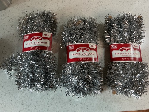 Holiday time silver tinsel - silver,
