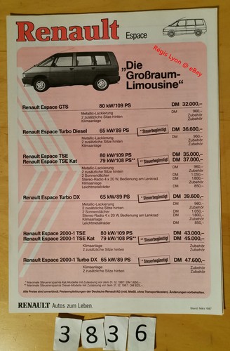 Renault espace gts turbo dx - gts, d/