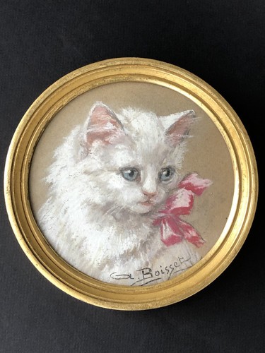 Sublime ancien tableau chat - tableau,