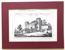 GRAVURE XIXe (1843) CHATEAU