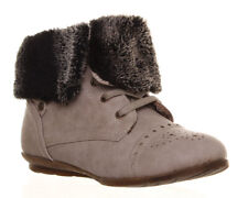 Femmes Lacet Revers Encolure Avec Fourrure Cheville Bottes Dans Taille UK 3 - 8