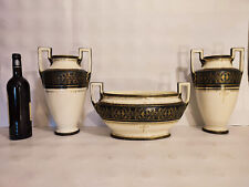 Paire de Vases et Jardinière en Faïence Royal Boch Keramis / 1880-1920 Belgique