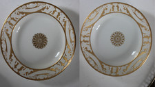 Exceptionnelles assiettes creuses porcelaine Paris manufacture Dagoty / Samson