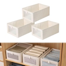 Lot de 3 boîtes de rangement pliables avec fenêtre transparente pour armoire,...