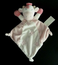 44. DOUDOU PLAT KIMBALOO VACHE ROSE BLANC FLEUR CORNE JAUNE TBE