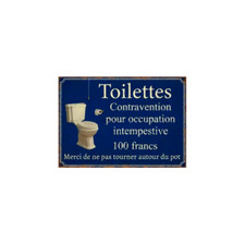 Panneau métal humour wc