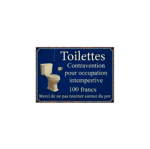 Panneau métal humour - , wc