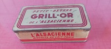 BOITE ANCIENNE GRILL-OR PETIT BEURRE FER BOX  GRILLOR L'ALSACIENNE BISCUITS