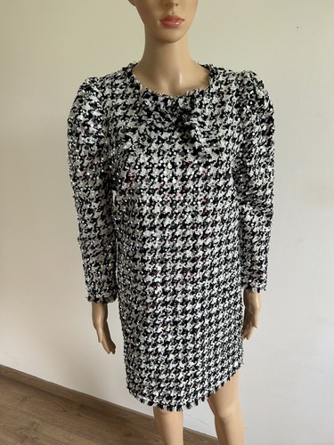Robe épaisse noire blanche - noire, et
