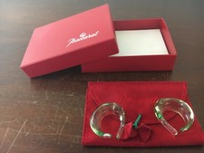 Paire Boucles d'oreille créole couleur verte Jade Baccarat