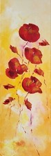 Toile de Nolac 60X20 cm Danse de coquelicots - peinture au couteau - idée cadeau