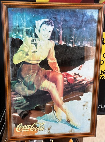 Rare grand miroir - miroir, coca-cola