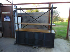 Bibliothèque  industrielle bois mètal sur mesure 