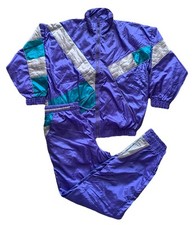 Ensemble Jogging 70 80 90 Vintage Retro Splash Shell Suit Full Tracksuit / US L