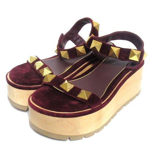 Sandale plateforme velours
