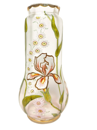 Ancien vase décor floral - décor,