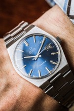 Omege Geneve Blue Dial Steel Bracelet