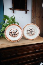 Lot de 2 plats creux modèle "Panier" en terre de fer - E. Charbonnière-Salins