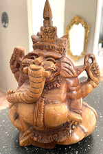 Sculpture sur bois ganesha - sculpture,