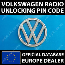 VW RADIO CODE ALL RNS RCD GOLF PASSAT POLO SCIROCCO SHARAN TOURAN TRANSPORTER