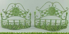 Corbeille Murale 2er-Set De Fer Forgé pour Plantation Rangement Déco Antikgrün