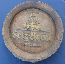 Ancien Faux tonneau publicitaire ALTE POST SETZ-BRAU Bière de luxe Dia. 40 cm