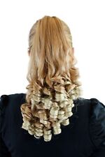 Postiche Tresse Blonde Mélange ca.35cm Boucles Pince Papillon