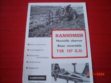 ANCIEN  PROSPECTUS    PUBLICITAIRE    CHARRUE    RANSOMES  TSR 107 G.D