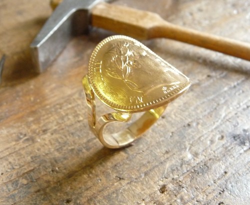 Bague pièce cintrée - bague,