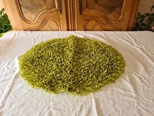 Tapis Descente de Lit Salon Décoration Avec Franges Vert Rond 