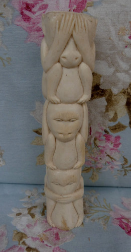 Sculpture totem africaine - sculpture, os