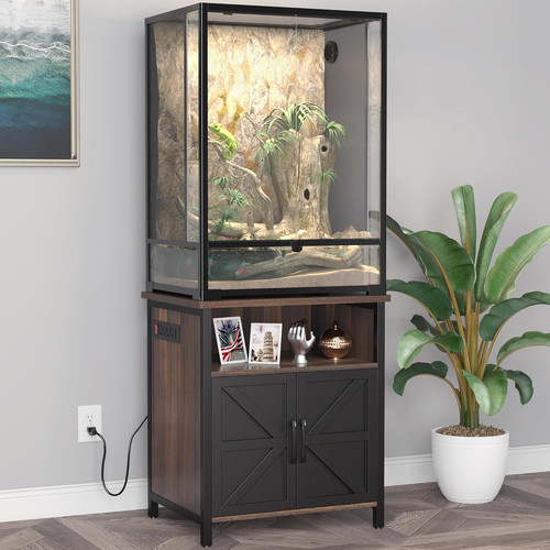 Reptile terrarium stand with - reptile,