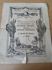 deuxième EMPRUNT Première Guerre mondiale 1916 WW1 WWI WK1 Ribot pour victoire