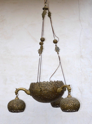 Ancien grand lustre laiton - -ancien,