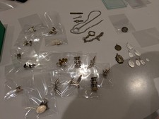 Lot +30 Accessoires Bijoux Anciens ( Bouton Manchette, Pendentifs  Acc Gousset,
