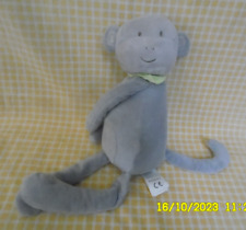P1/ OBAIBI DOUDOU PELUCHE  SINGE GRIS BANDANA VERT SRATCH 40CM  NEUF